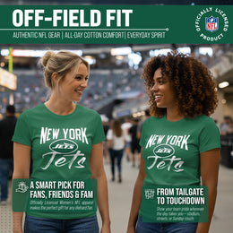 New York Jets NFL Women's Paintbrush Fitted T-Shirt - Green