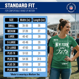 New York Jets NFL Women's Paintbrush Fitted T-Shirt - Green