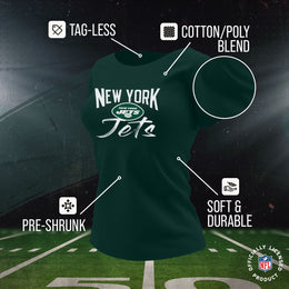 New York Jets NFL Women's Paintbrush Fitted T-Shirt - Green