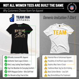 New Orleans Saints NFL Women's Paintbrush Fitted T-Shirt - Black