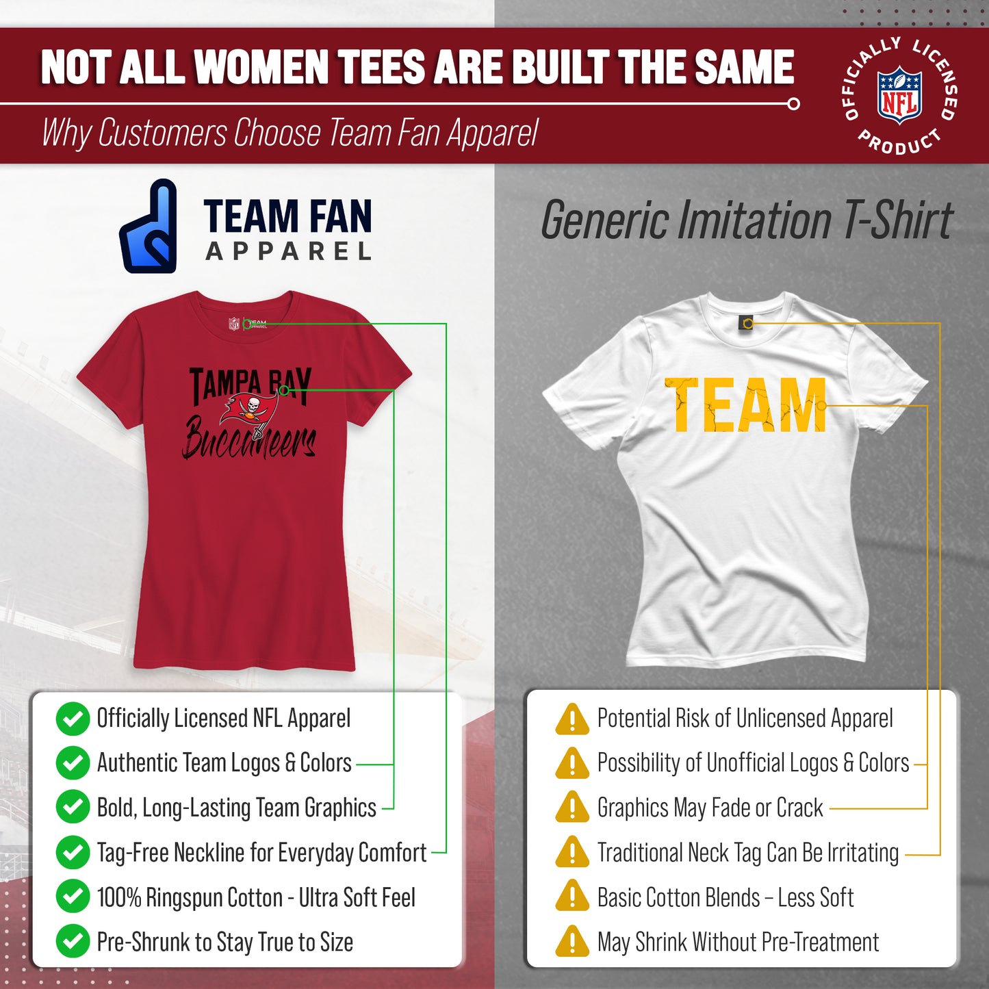 Tampa Bay Buccaneers NFL Women's Paintbrush Fitted T-Shirt - Red