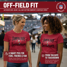 Tampa Bay Buccaneers NFL Women's Paintbrush Fitted T-Shirt - Red