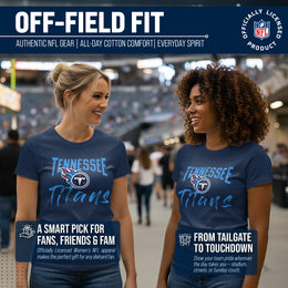 Tennessee Titans NFL Women's Paintbrush Fitted T-Shirt - Navy
