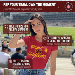 Washington Commanders NFL Women's Paintbrush Fitted T-Shirt - Maroon