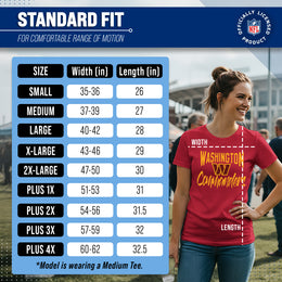 Washington Commanders NFL Women's Paintbrush Fitted T-Shirt - Maroon