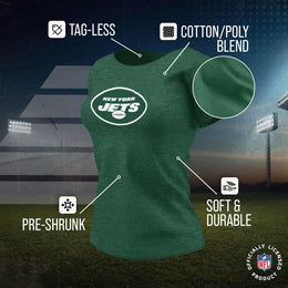 New York Jets NFL Womens Heather Logo Relaxed Fit T-Shirt - Green