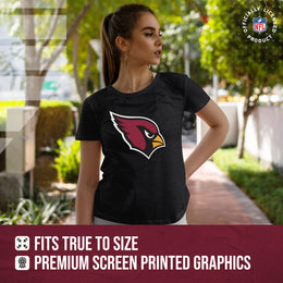 Arizona Cardinals NFL Womens Heather Logo Relaxed Fit T-Shirt - Black