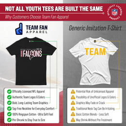 Atlanta Falcons NFL Youth Modern Endzone Football T-Shirt Unisex Tag Free Comfortable - Black