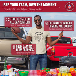 Atlanta Falcons NFL Adult Big Date Tag-Less T-Shirt - Natural