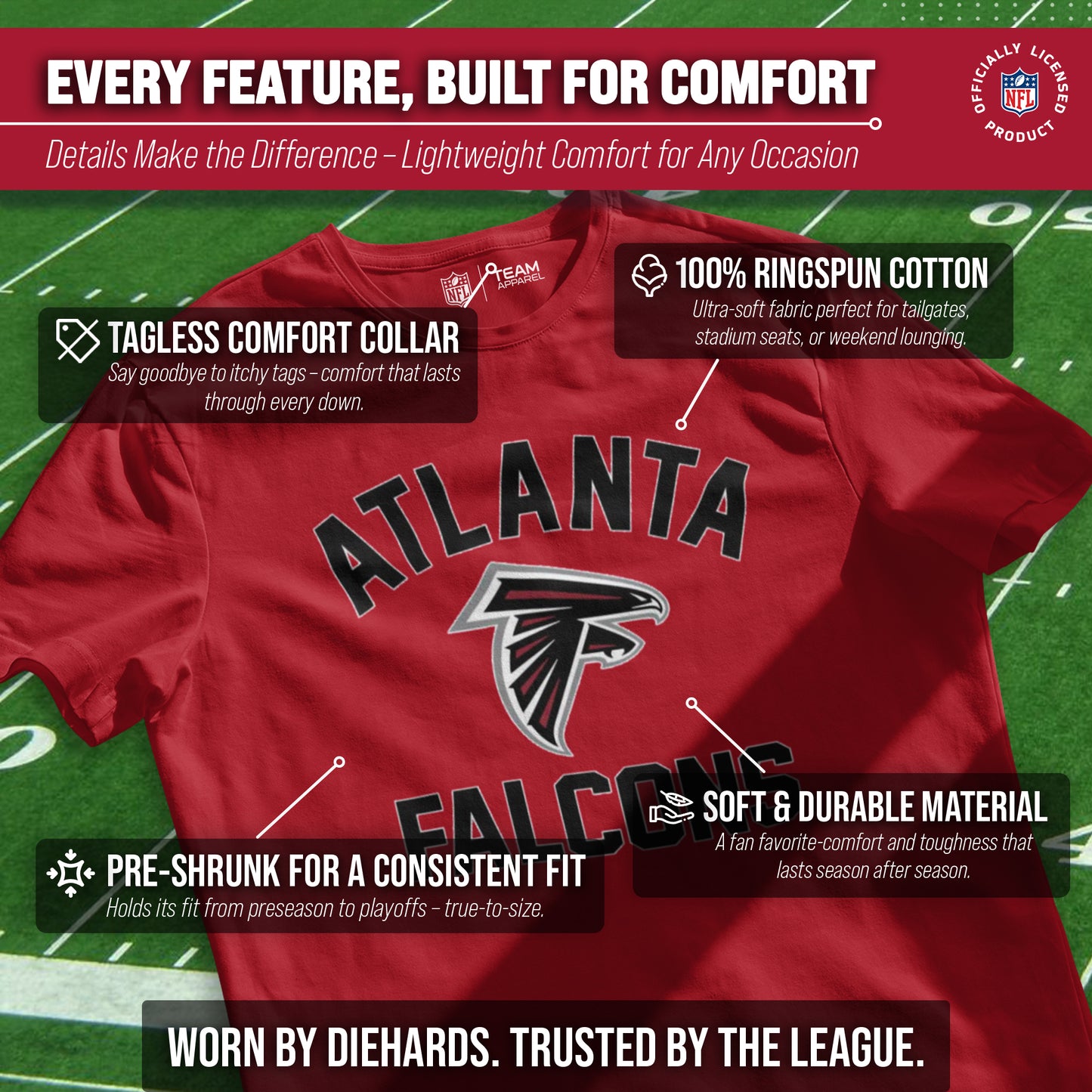 Atlanta Falcons NFL Adult Gameday T-Shirt - Red