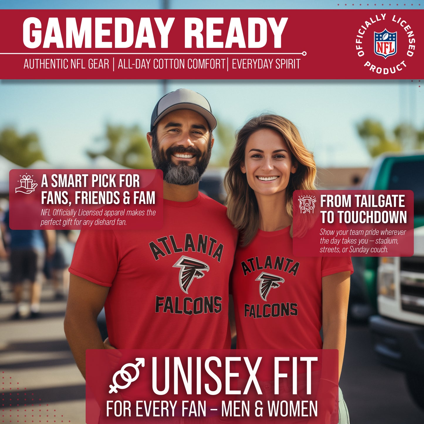 Atlanta Falcons NFL Adult Gameday T-Shirt - Red