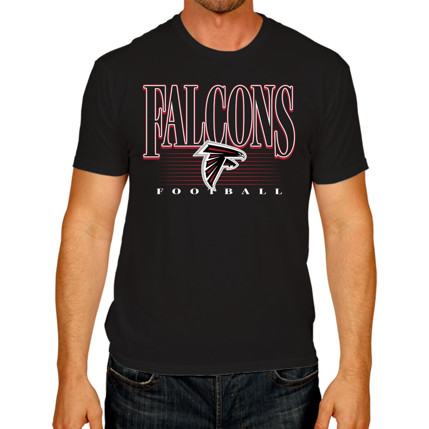 Atlanta Falcons NFL Adult Overtime Blueprint Tag-Less T-Shirt - Black