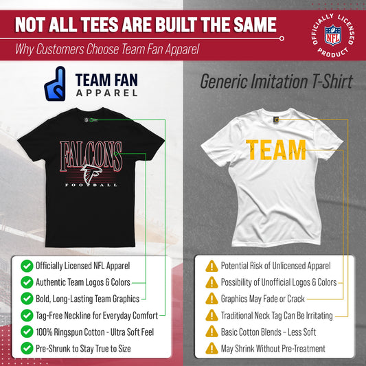 Atlanta Falcons NFL Adult Overtime Blueprint Tag-Less T-Shirt - Black