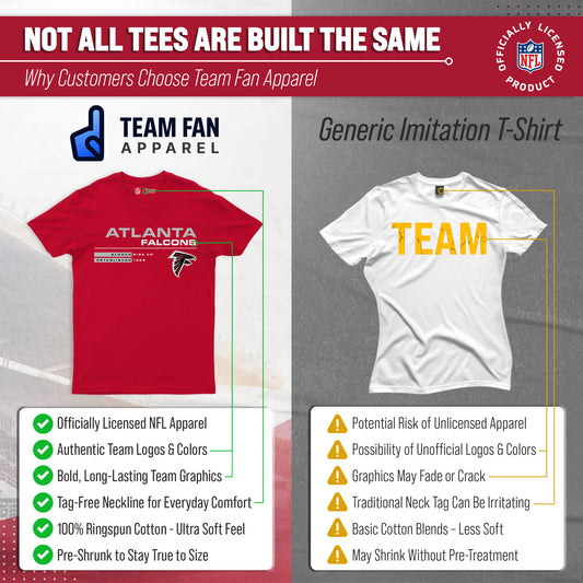 Atlanta Falcons Adult NFL Speed Stat Sheet T-Shirt - Red