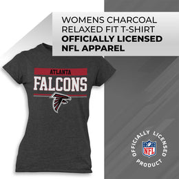 Atlanta Falcons NFL Women's Team Block Plus Sized Relaxed Fit T-Shirt - Charcoal