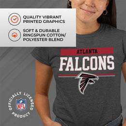 Atlanta Falcons NFL Women's Team Block Charcoal Tagless T-Shirt - Charcoal