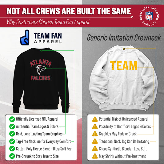 Atlanta Falcons NFL Adult Gameday Football Crewneck Sweatshirt - Black