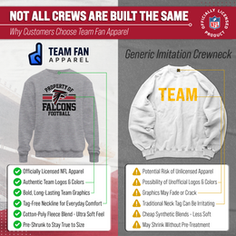 Atlanta Falcons NFL Adult Property Of Crewneck Fleece Sweatshirt - Sport Gray