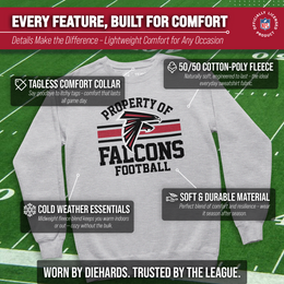 Atlanta Falcons NFL Adult Property Of Crewneck Fleece Sweatshirt - Sport Gray