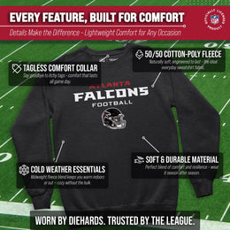 Atlanta Falcons Adult NFL Football Helmet Heather Crewneck Sweatshirt - Charcoal