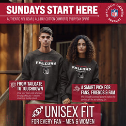 Atlanta Falcons Adult NFL Football Helmet Heather Crewneck Sweatshirt - Charcoal