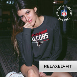 Atlanta Falcons NFL Women's Plus Size Team Block Charcoal Crewneck - Charcoal