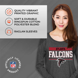 Atlanta Falcons NFL Women's Plus Size Team Block Charcoal Crewneck - Charcoal