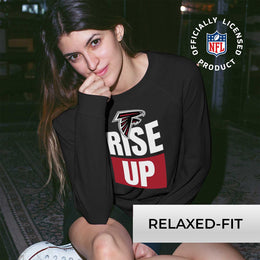 Atlanta Falcons NFL Womens Team Slogan Crew Neck - Black