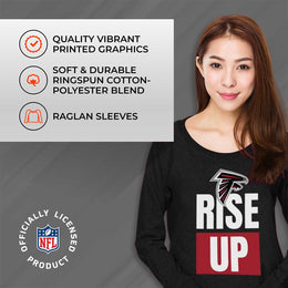 Atlanta Falcons NFL Womens Team Slogan Crew Neck - Black