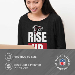 Atlanta Falcons NFL Womens Plus Size Team Slogan Crew Neck - Black