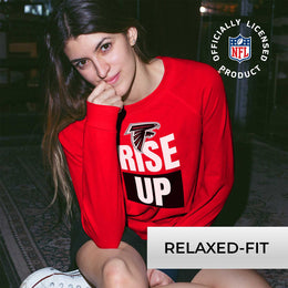 Atlanta Falcons NFL Womens Plus Size Team Slogan Crew Neck - Red