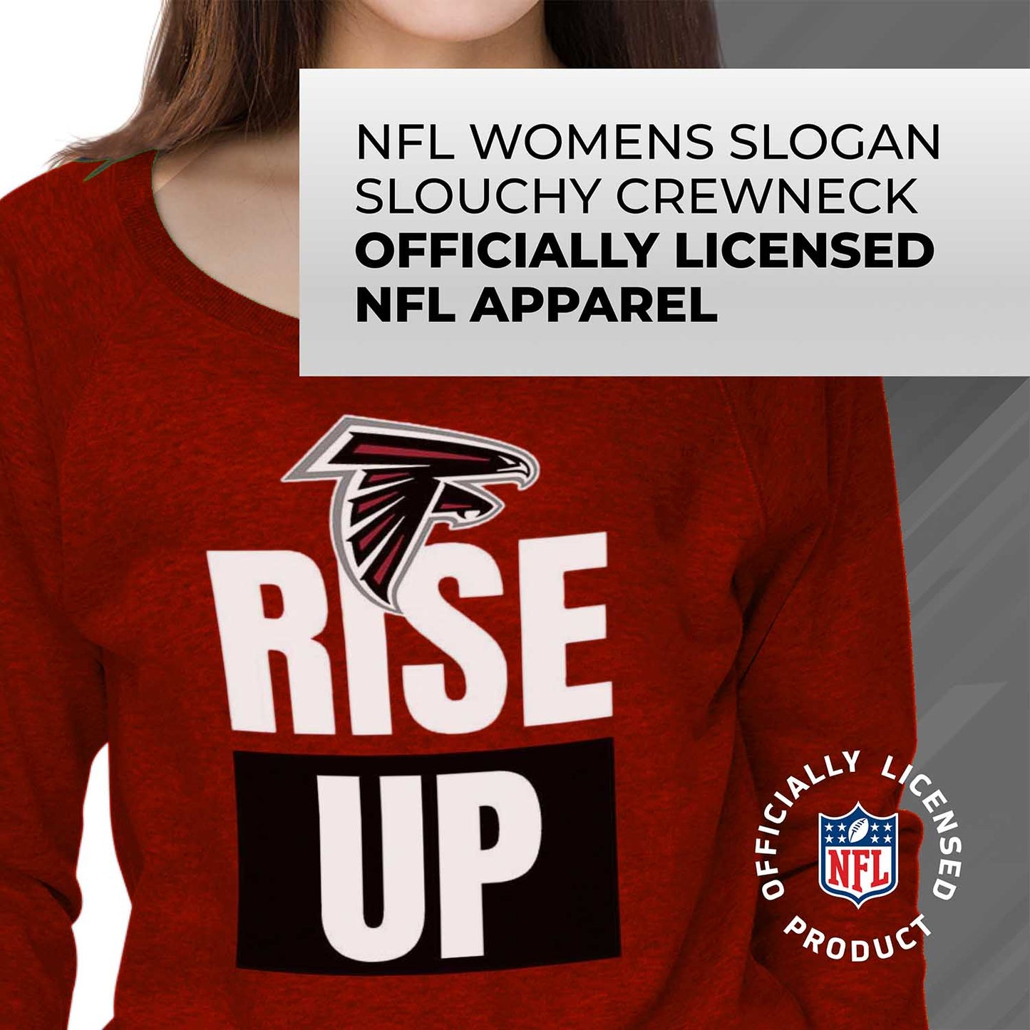 Atlanta Falcons NFL Womens Plus Size Team Slogan Crew Neck - Red