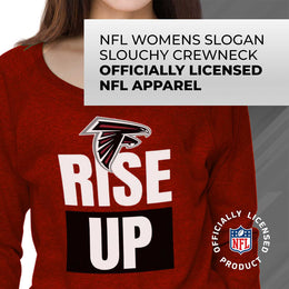 Atlanta Falcons NFL Womens Team Slogan Crew Neck - Red