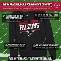 Atlanta Falcons NFL Womens Charcoal Crew Neck Football Apparel - Charcoal