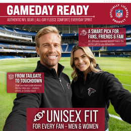 Atlanta Falcons NFL Adult Unisex Team Logo Quarter Zip Pullover Sweatshirt - Black