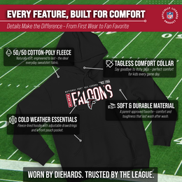 Atlanta Falcons NFL Adult Unisex Modern Endzone Soft Fleece Hooded Sweatshirt - Black