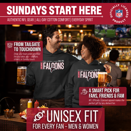 Atlanta Falcons NFL Adult Unisex Modern Endzone Soft Fleece Hooded Sweatshirt - Black