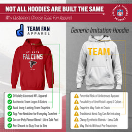 Atlanta Falcons Adult NFL Diagonal Fade Fleece Hooded Sweatshirt - Red