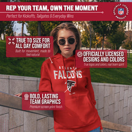Atlanta Falcons Adult NFL Diagonal Fade Fleece Hooded Sweatshirt - Red