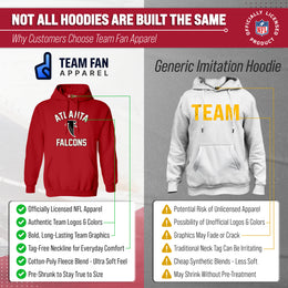 Atlanta Falcons NFL Adult Unisex Retro Gameday Ultra Soft Fleece Hooded Sweatshirt - Red