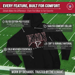 Atlanta Falcons NFL Adult Unisex Overtime Blueprint Soft Fleece Hooded Sweatshirt - Black