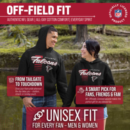 Atlanta Falcons NFL Adult Unisex Retro Script Ultra Soft Fleece Hooded Sweatshirt - Black