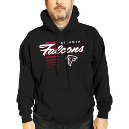 Atlanta Falcons NFL Adult Unisex Retro Script Ultra Soft Fleece Hooded Sweatshirt - Black