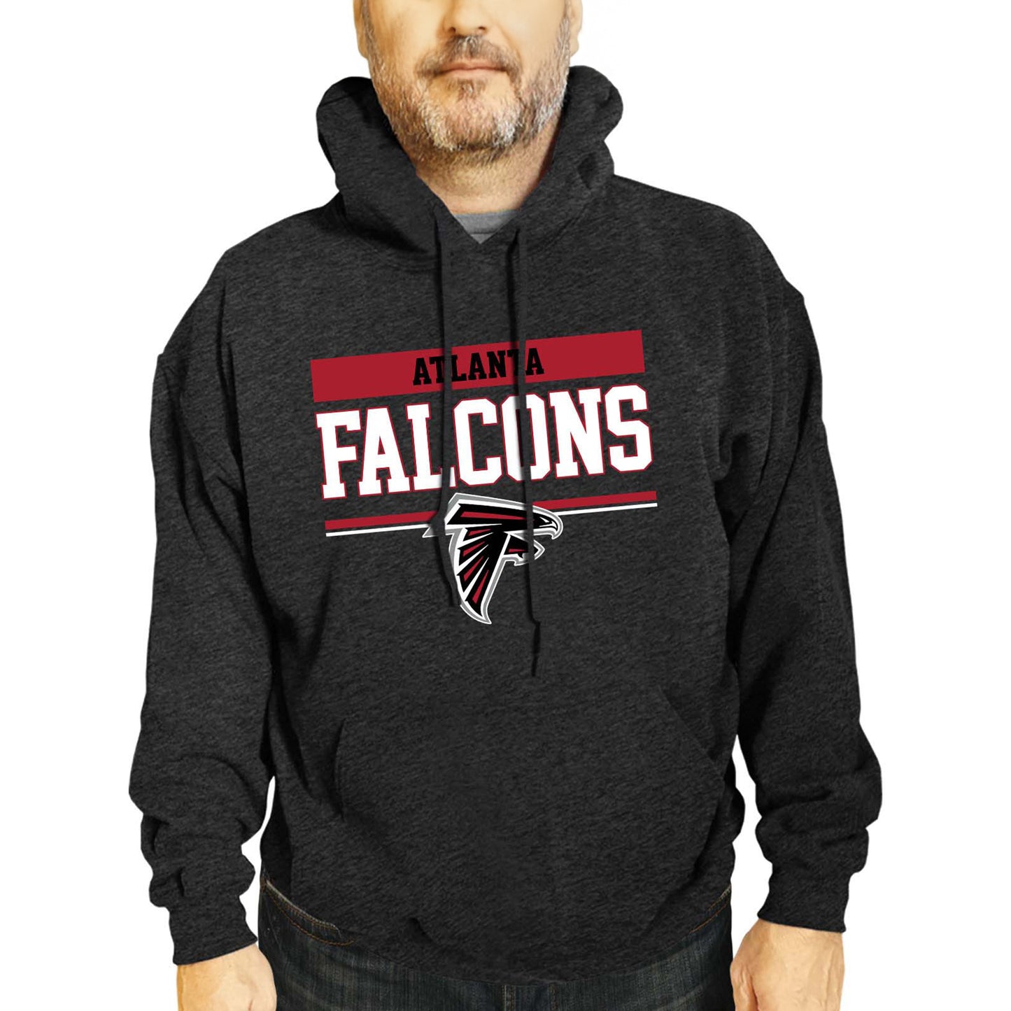 Atlanta Falcons NFL Adult Gameday Charcoal Hooded Sweatshirt - Charcoal