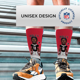 Atlanta Falcons FBF NFL Youth V Curve MVP Calvin Ridley Player Crew Socks - Red