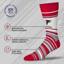 Atlanta Falcons NFL Adult Striped Dress Socks - Red