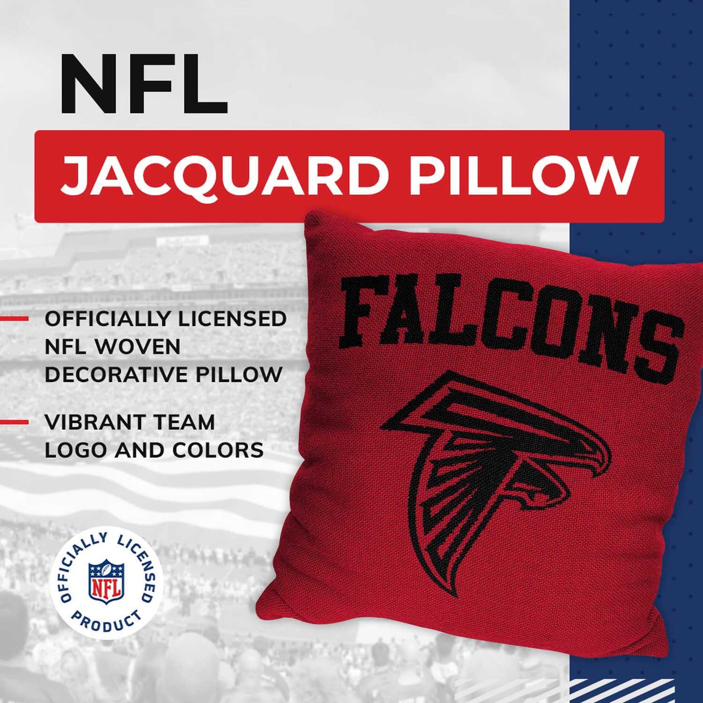 Atlanta Falcons NFL Decorative Football Throw Pillow - Red