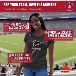 Atlanta Falcons Women's NFL Ultimate Fan Logo Short Sleeve T-Shirt - Black