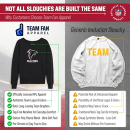 Atlanta Falcons Women's NFL Ultimate Fan Logo Slouchy Crewneck -Tagless Fleece Lightweight Pullover - Charcoal