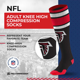 Atlanta Falcons NFL Adult Knee High-Performance Socks - Black